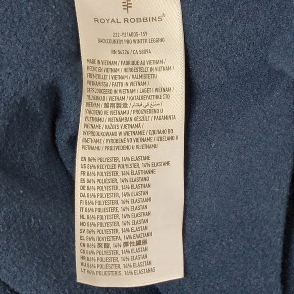 Royal Robbins‎ Backcountry Pro Winter Leggings Navy Blue Fleece Lined Women's M